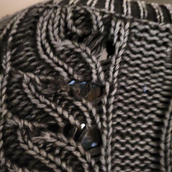 Grey Cotton Cable Knit Sweater - Picture 2 of 7